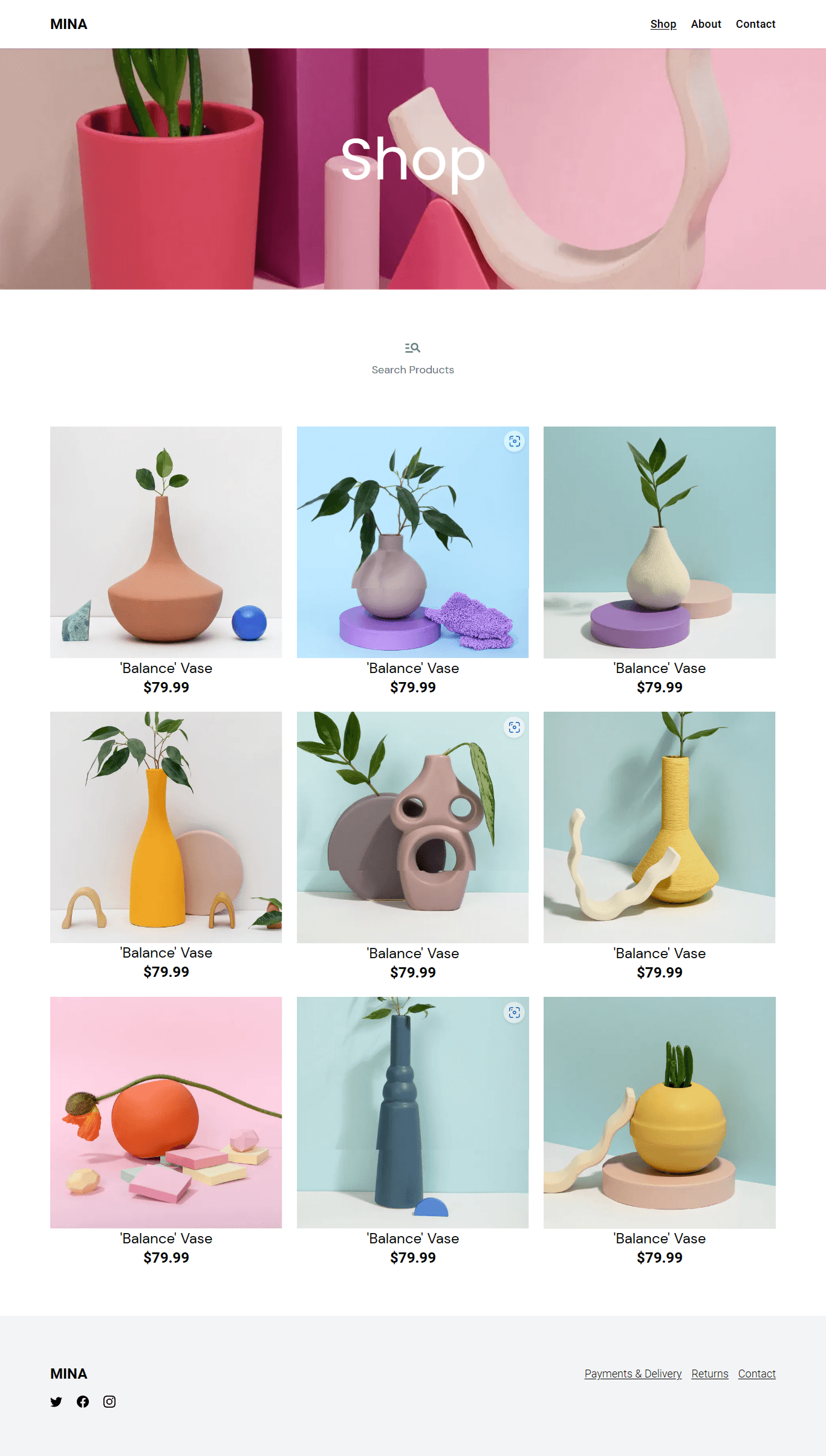 Handmade ceramics e-commerce website